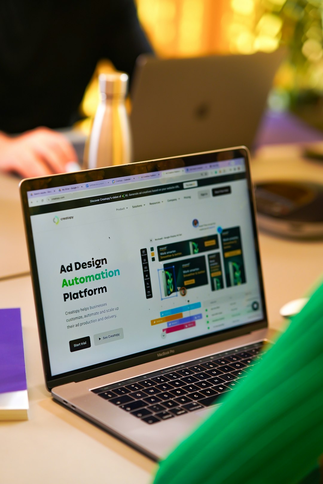 creative Laptop with Creatopys website - an Ad Automation Platform.